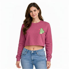 Women’s Oversized full Sleeve Crop Top - Dino (270 GSM French Terry)