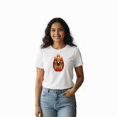 Women’s Graphic Print Round Neck T-Shirt-Thirupathi Balaji (170 GSM single jersey)