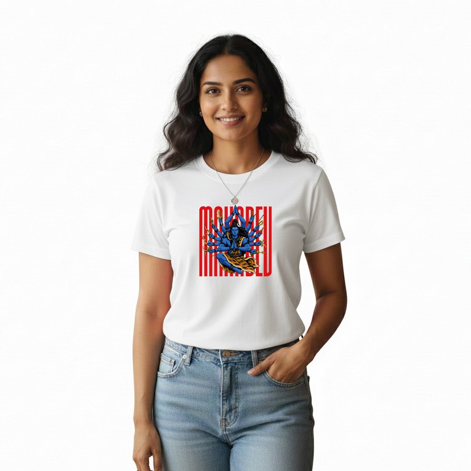 Women’s Graphic Print Round Neck T-Shirt - Shivan (170 GSM single jersey)
