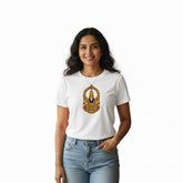 Women’s Graphic Print Round Neck T-Shirt-Thirupathi Balaji (170 GSM single jersey)