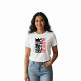 Women’s Graphic Print Round Neck T-Shirt-Jesus(170 GSM single jersey)