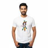Men’s Graphic Print Round Neck T-Shirt- Krishna (170 GSM single jersey)
