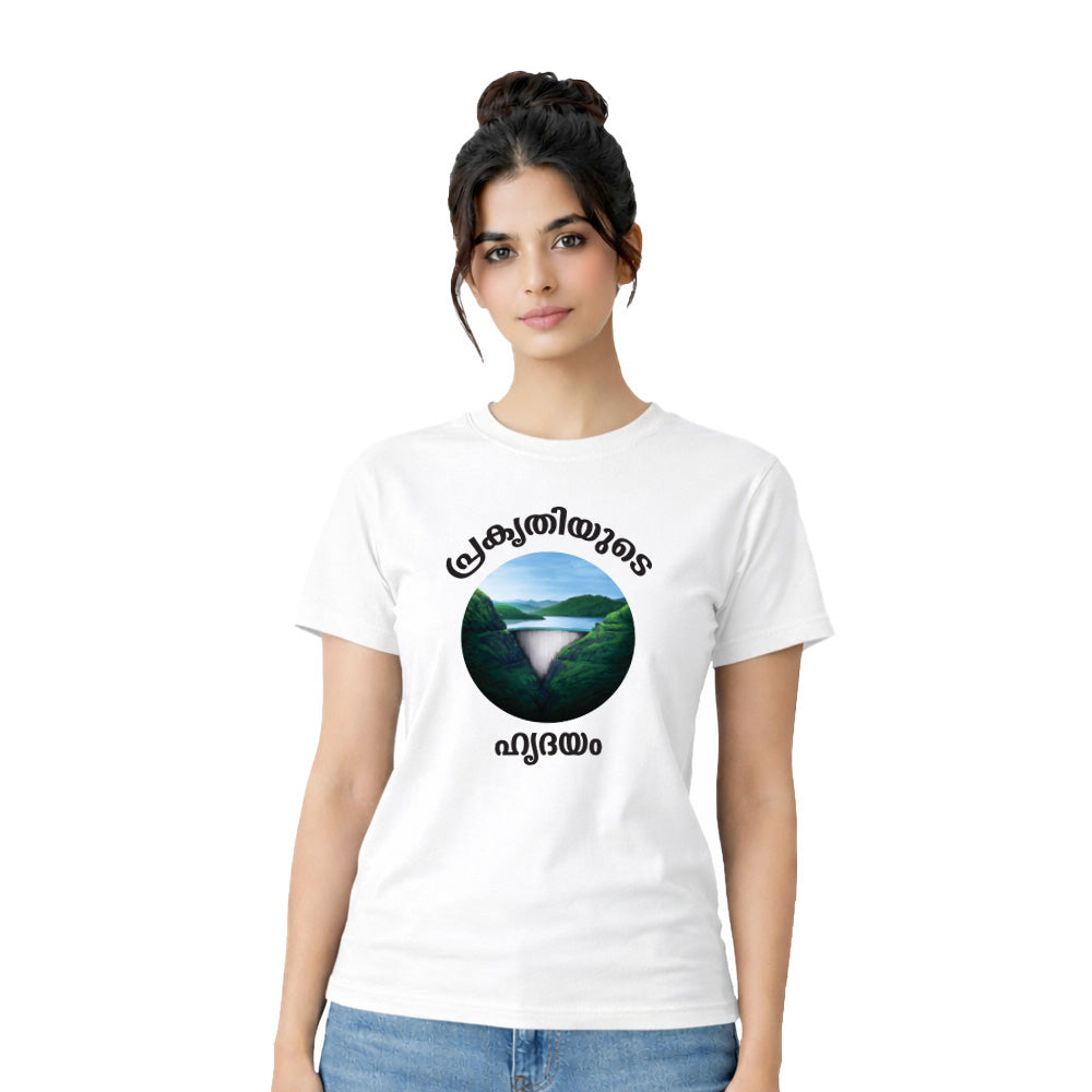 Women’s Graphic Print Round Neck T-Shirt-(170 GSM single jersey)