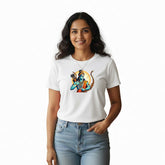 Women’s Graphic Print Round Neck T-Shirt- Jai Shree Ram (170 GSM single jersey)