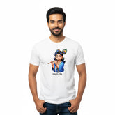 Men’s Graphic Print Round Neck T-Shirt- Krishna (170 GSM single jersey)