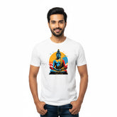 Men’s Graphic Print Round Neck T-Shirt- Buddha (170 GSM single jersey)