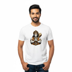 Men’s Graphic Print Round Neck T-Shirt- Hanuman (170 GSM single jersey)