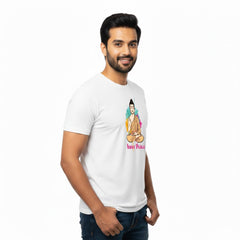 Men’s Graphic Print Round Neck T-Shirt- Buddha (170 GSM single jersey)