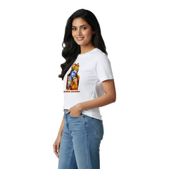 Women’s Graphic Print Round Neck T-Shirt- Krishna (170 GSM single jersey)