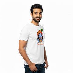 Men’s Graphic Print Round Neck T-Shirt- Krishna (170 GSM single jersey)