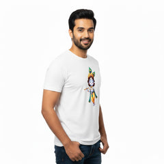 Men’s Graphic Print Round Neck T-Shirt- Krishna (170 GSM single jersey)
