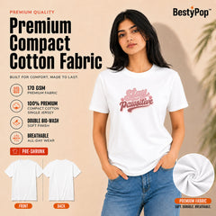 Dog Lover's Round Neck T-Shirts For Women - Stay Pawsitive - (170 GSM) single jersey