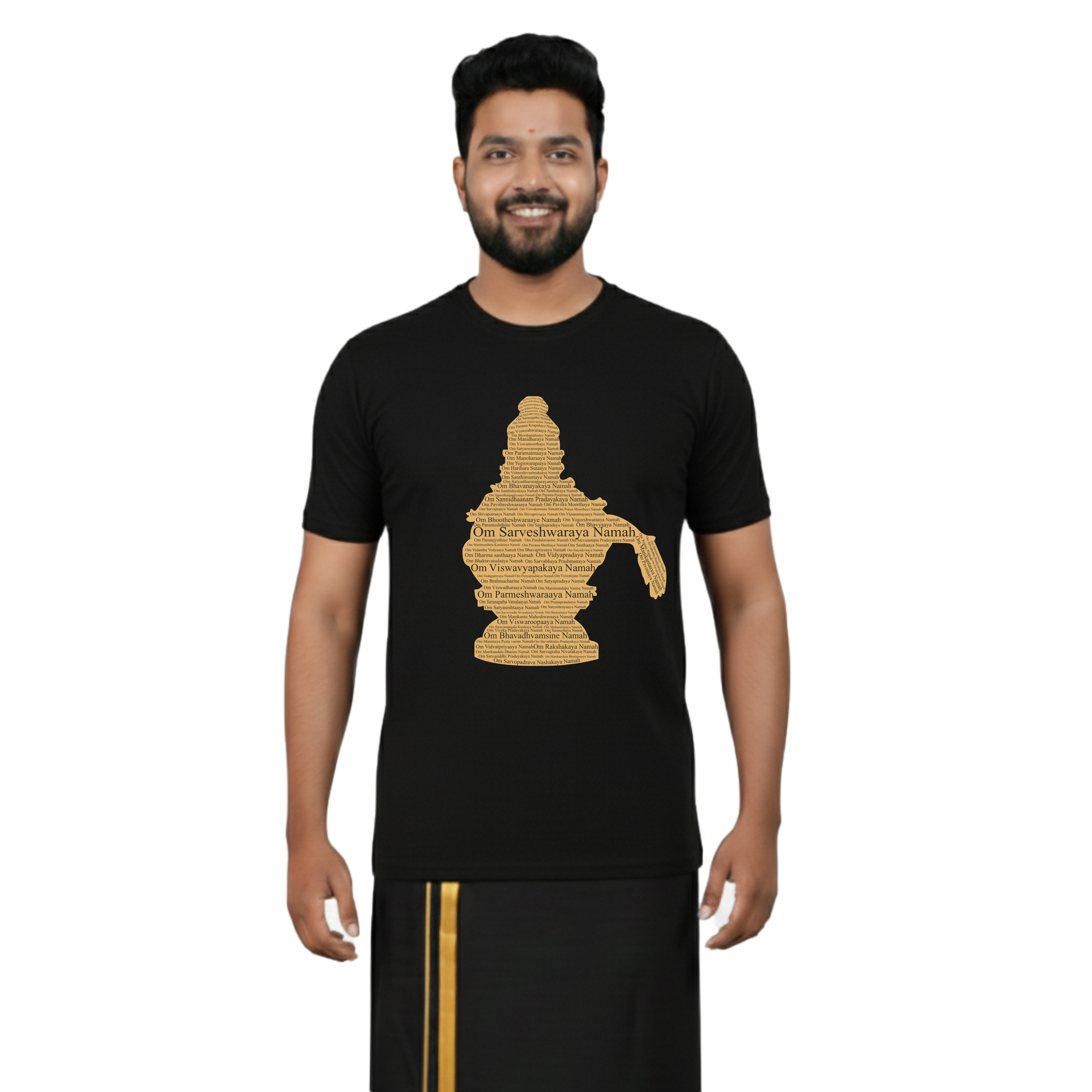 Men’s Graphic Print Round Neck T-Shirt- Ayyappan (170 GSM single jersey)