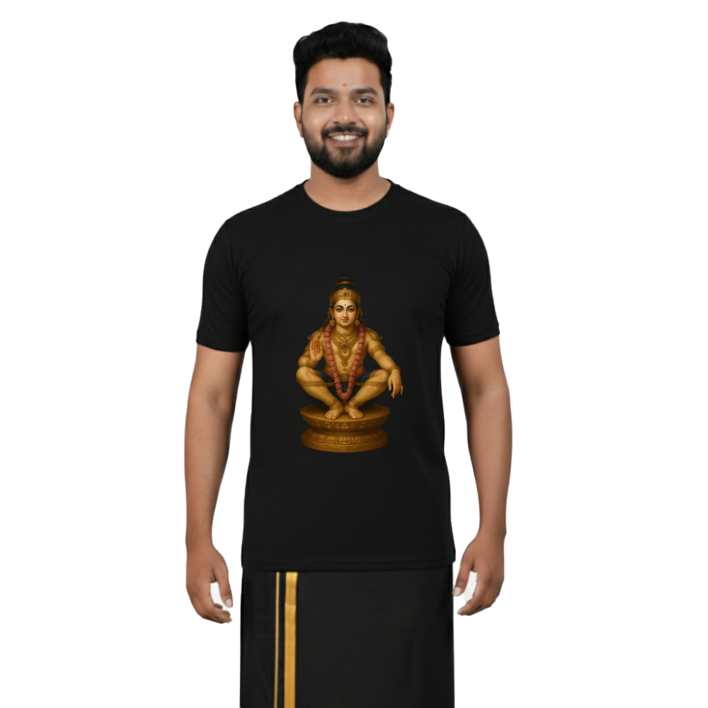 Men’s Graphic Print Round Neck T-Shirt- Ayyappan (170 GSM single jersey)