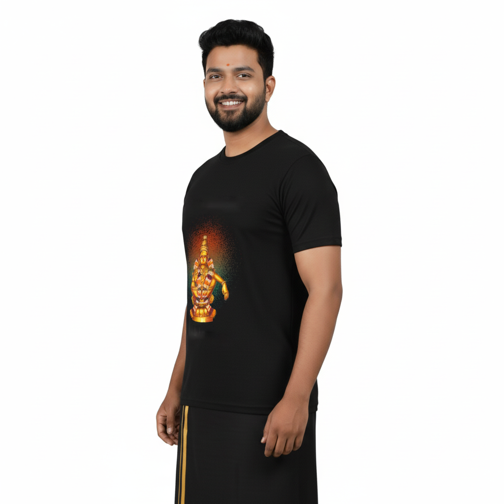 Men’s Graphic Print Round Neck T-Shirt- Ayyappan (170 GSM single jersey)