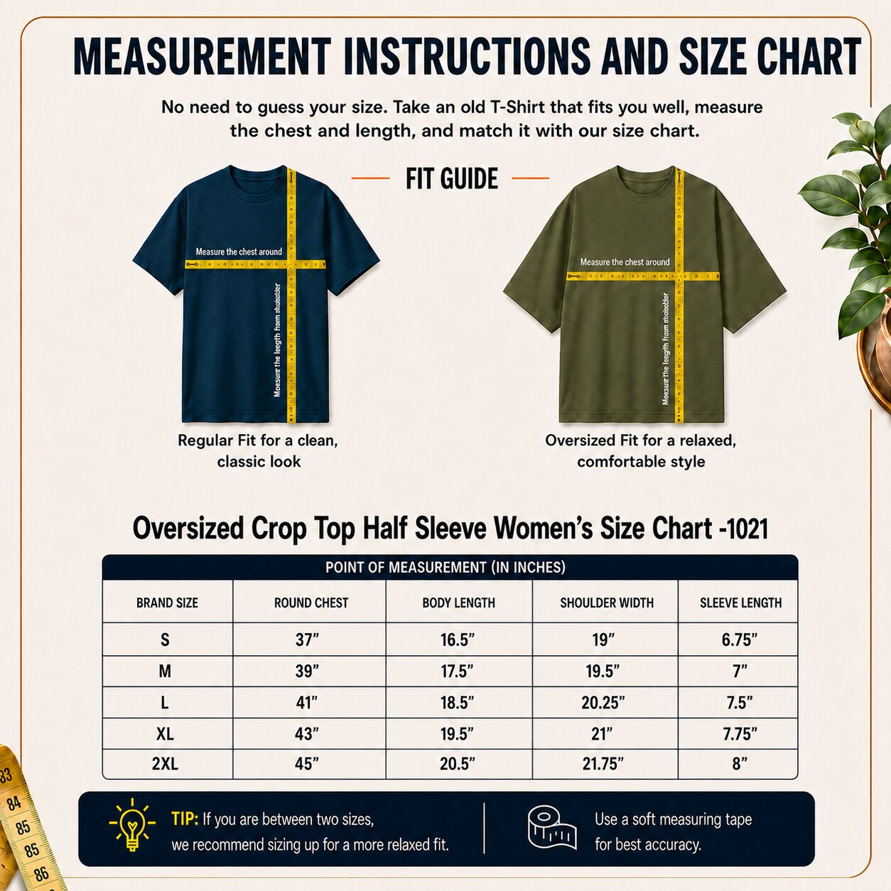 Women’s Oversized Half Sleeve Crop Top - 220 GSM