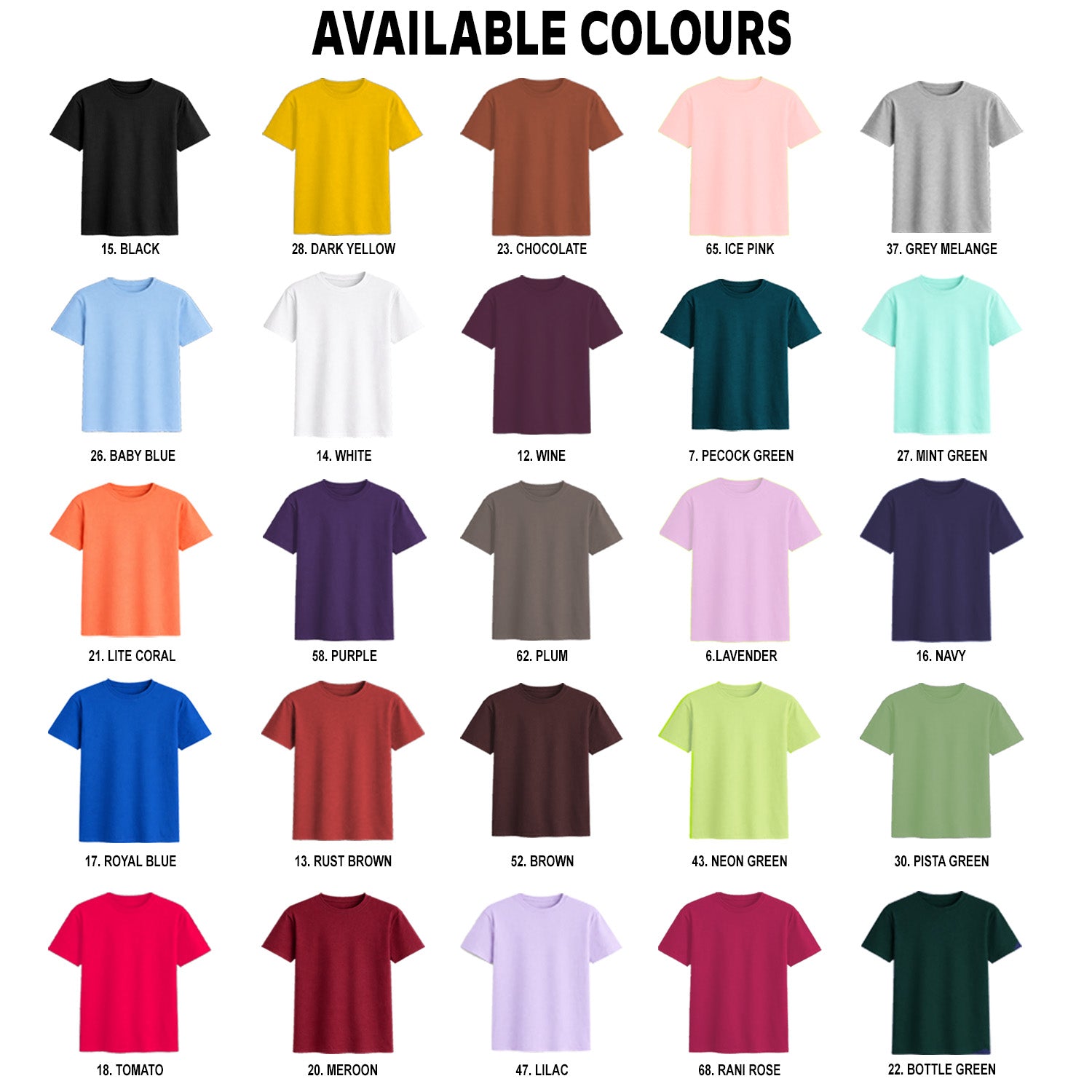 Bulk Men’s Round Neck T-Shirt - 170 GSM single jersey