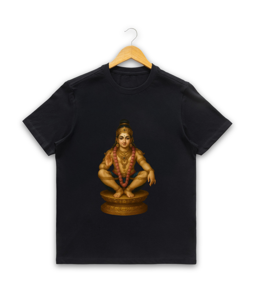 Men’s Graphic Print Round Neck T-Shirt- Ayyappan (170 GSM single jersey)