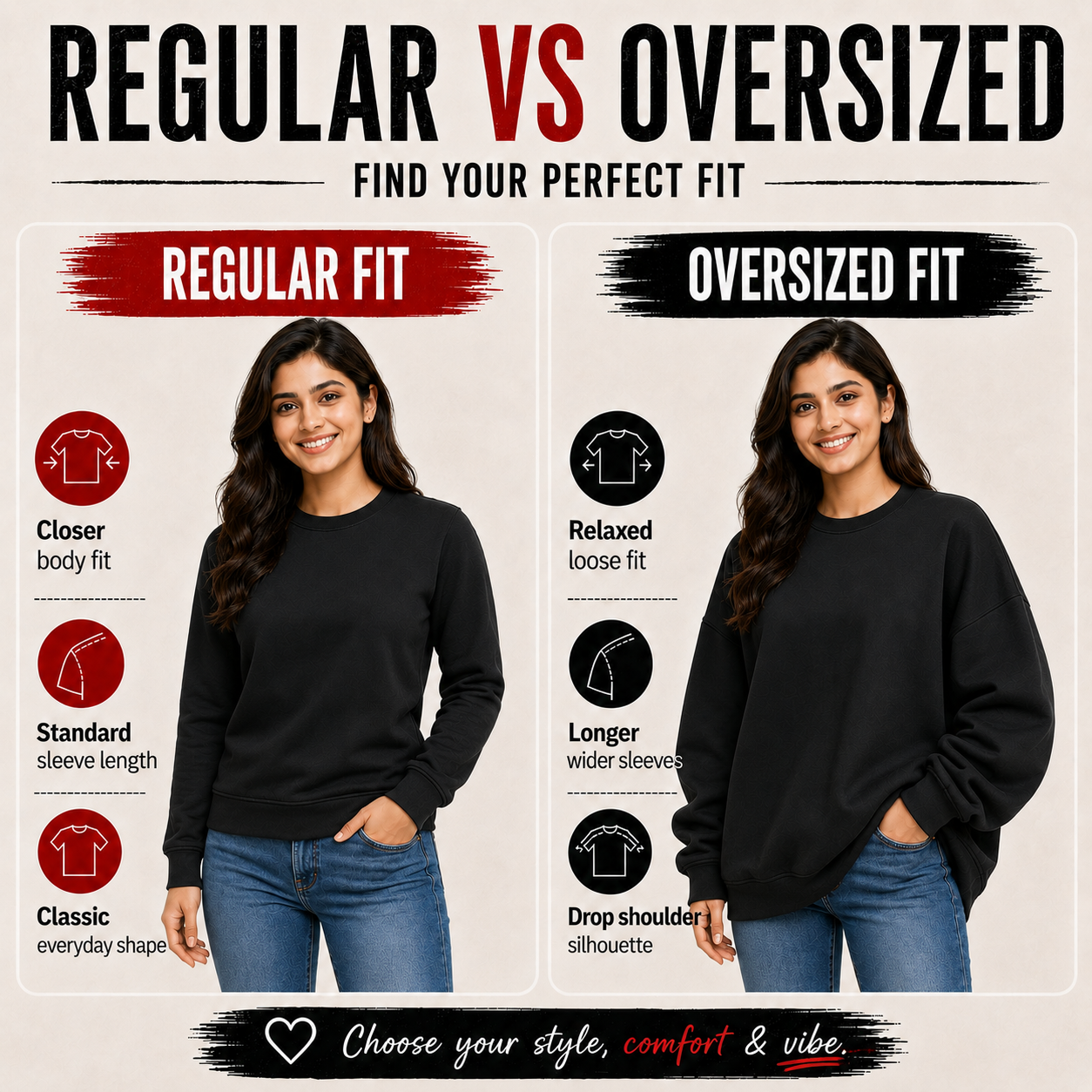 Women’s Plain Round Neck Sweatshirt