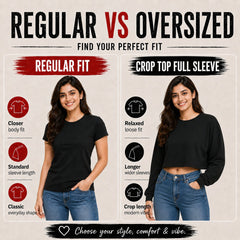Women’s Crop top full Sleeve - 270 GSM