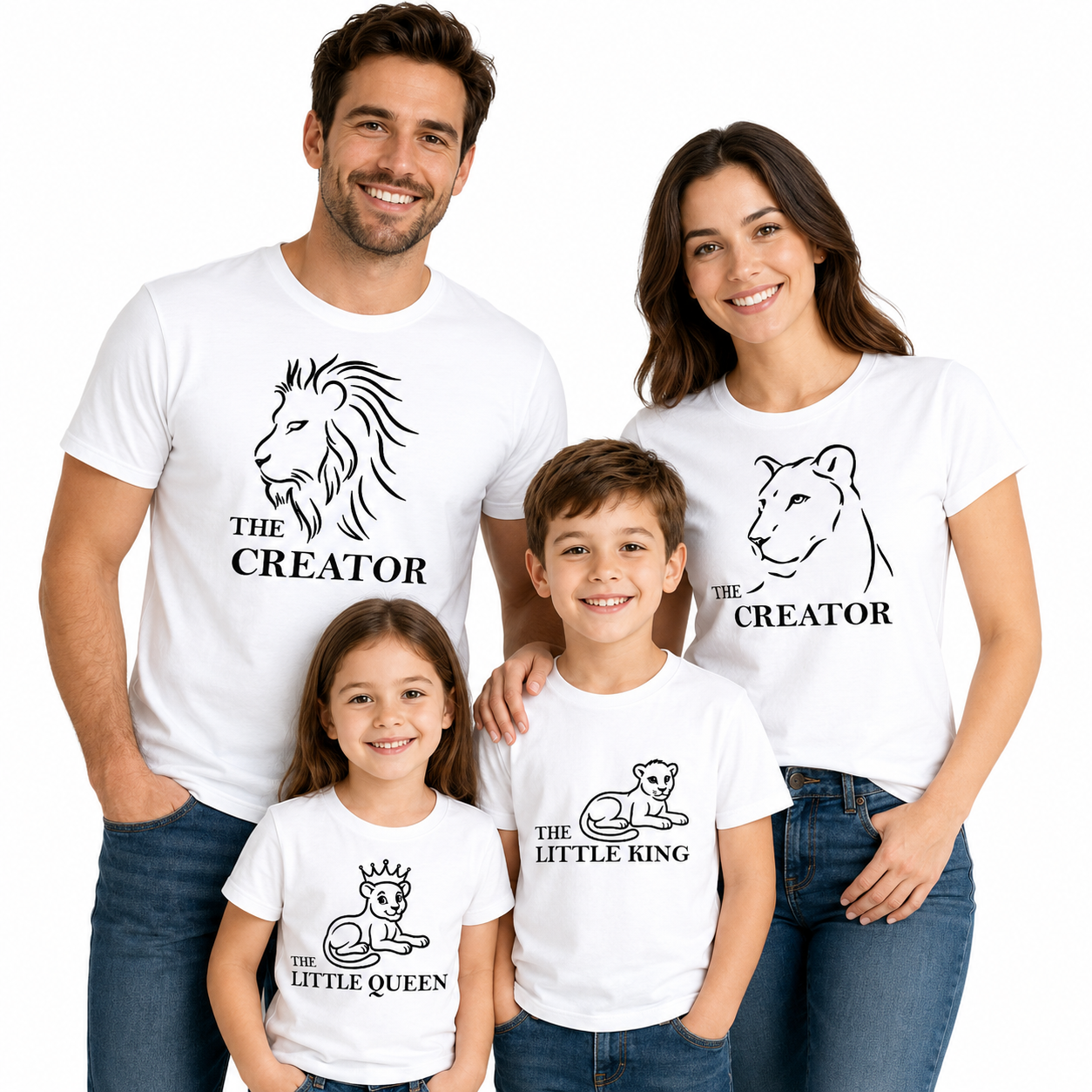 Lion Family Matching Round Neck T-Shirt for Son –The Little King- (170 GSM) single jersey