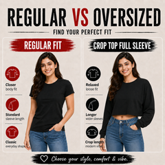 Women’s Plain Oversized Full Sleeve Crop Top