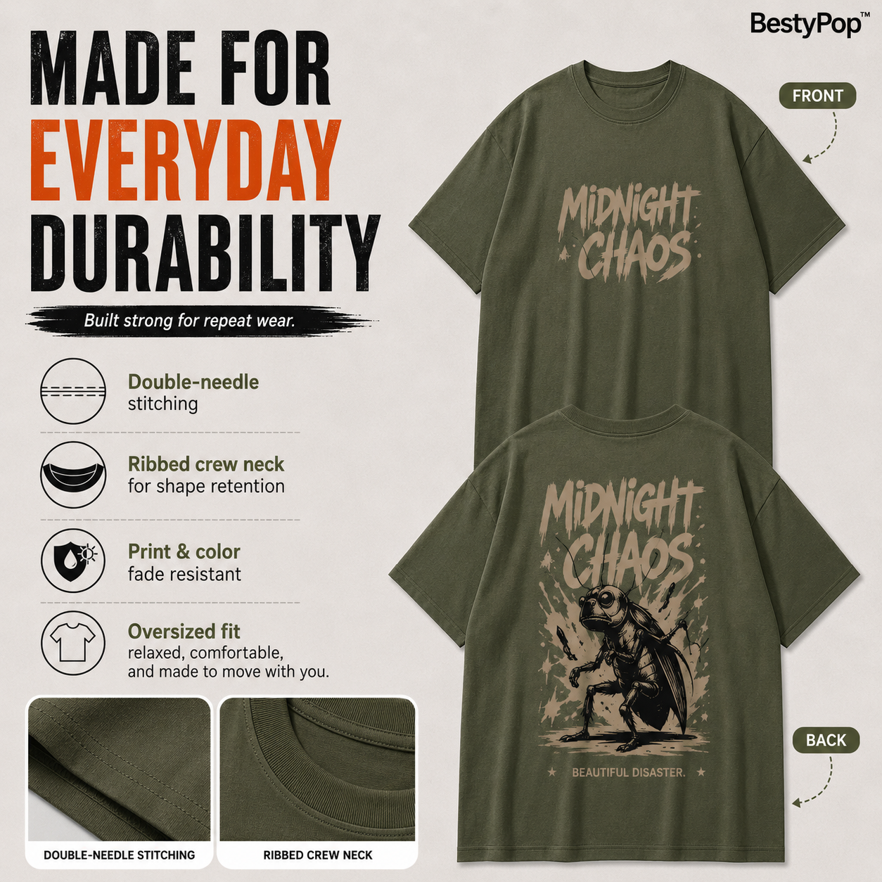 Men’s Oversized T-Shirt - MidNight Chaos