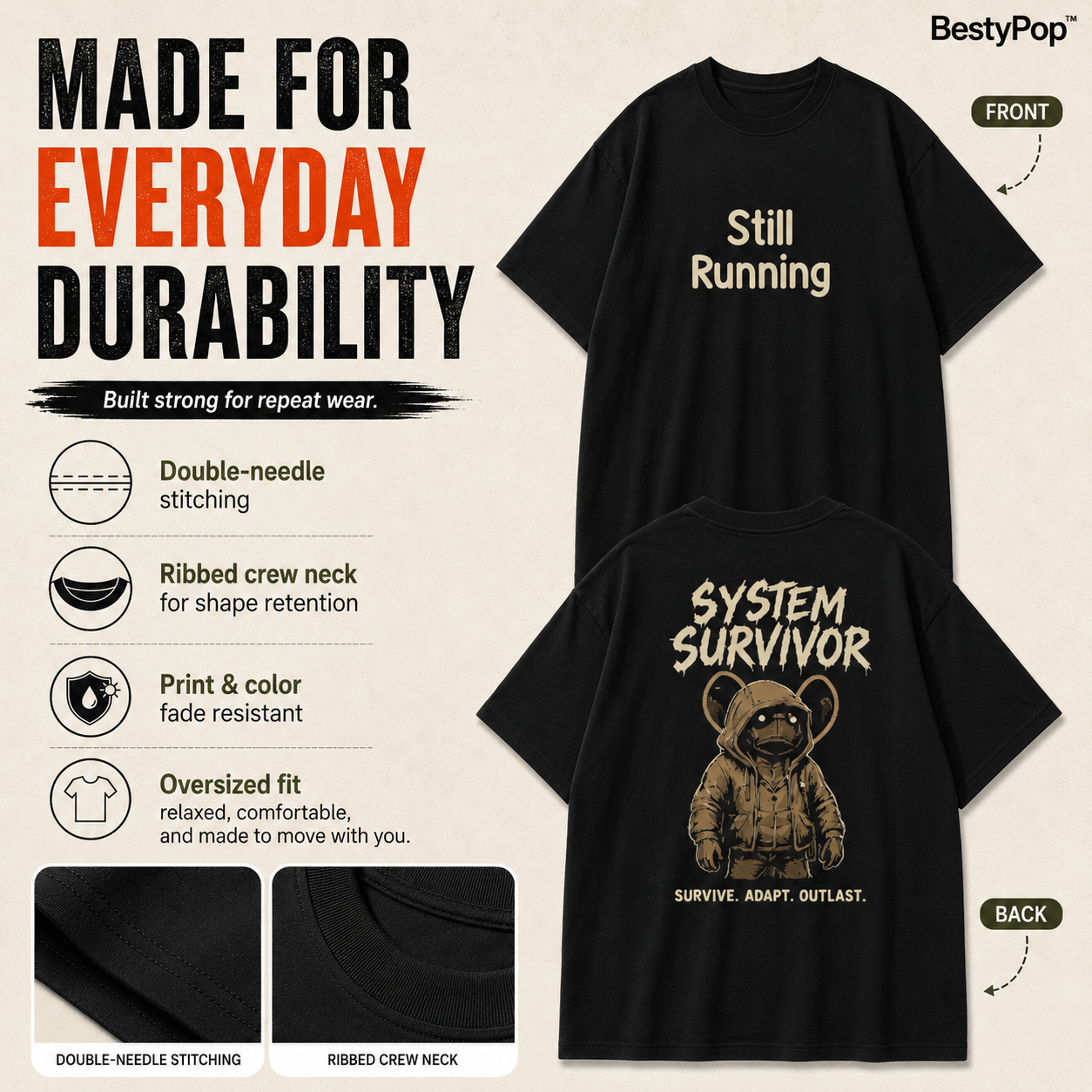 Men’s Oversized T-Shirt - System Survival