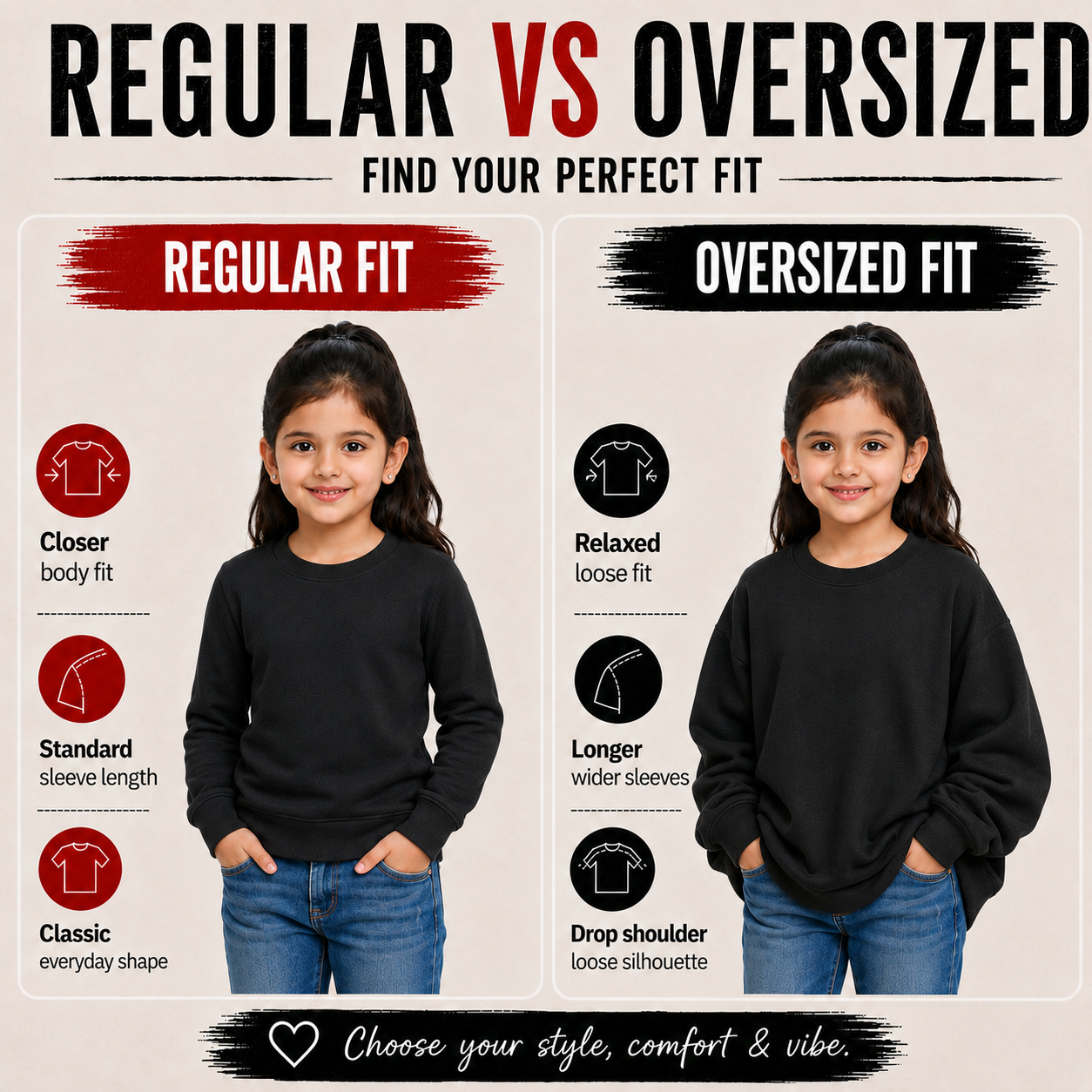 Girl’s Round Neck Sweatshirt