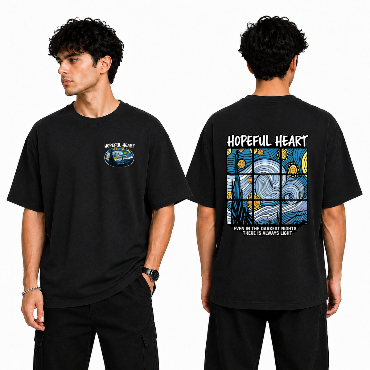 Men’s Oversized T-Shirt - Hopeful Heart (225 GSM heavyweight fabric)