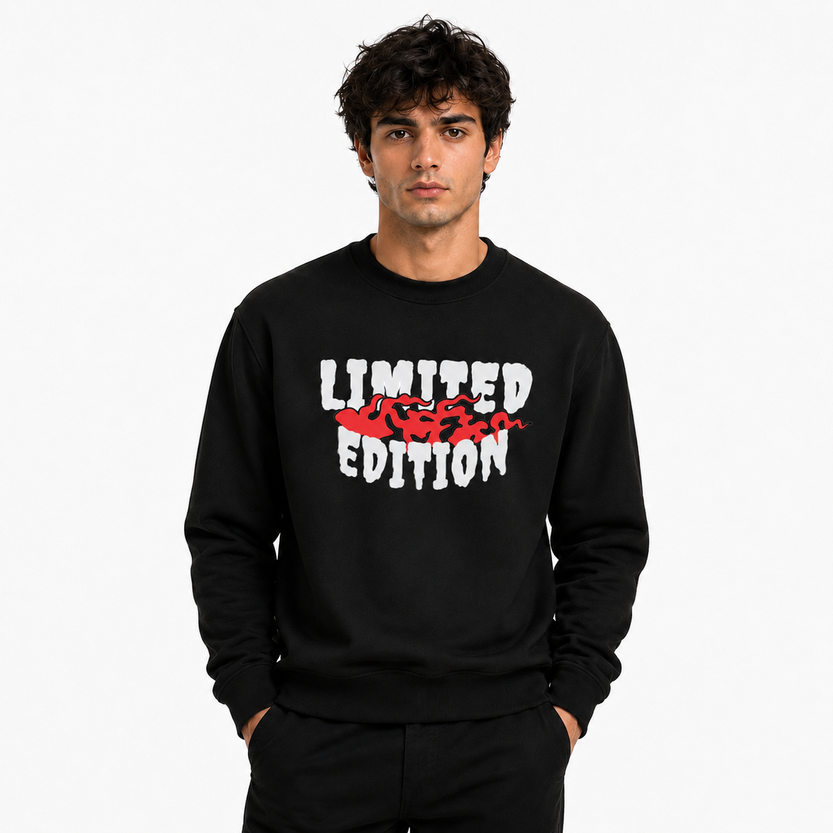 Men’s Graphic Print Round Neck Sweatshirt - 270 GSM