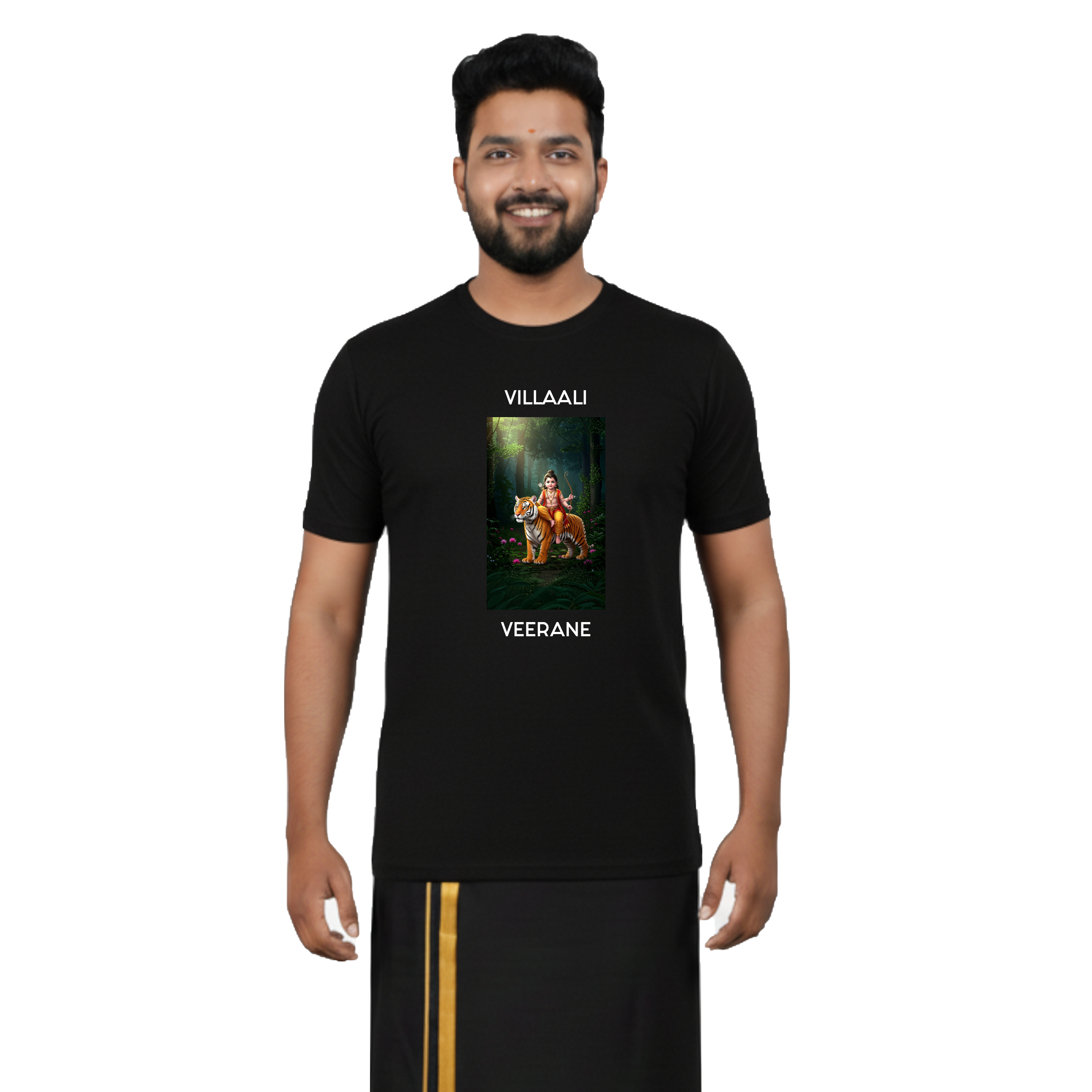 Men’s Graphic Print Round Neck T-Shirt- Ayyappan (170 GSM single jersey)