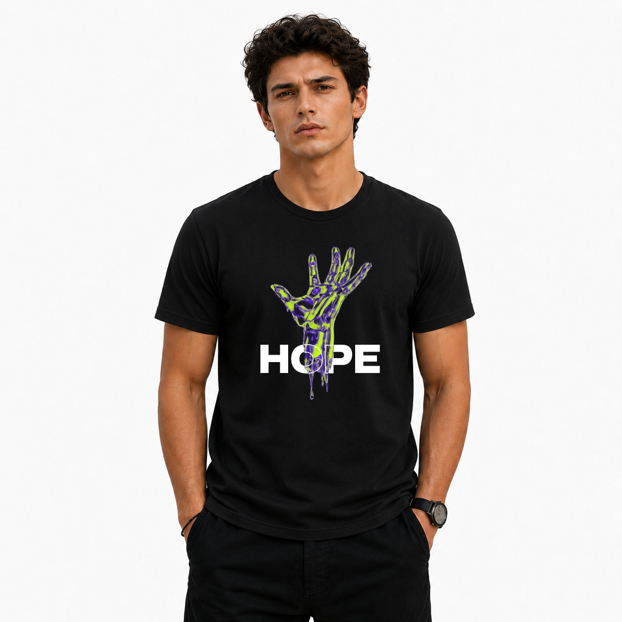 Men's Crew Neck t-shirt- Hope (170 GSM single jersey)