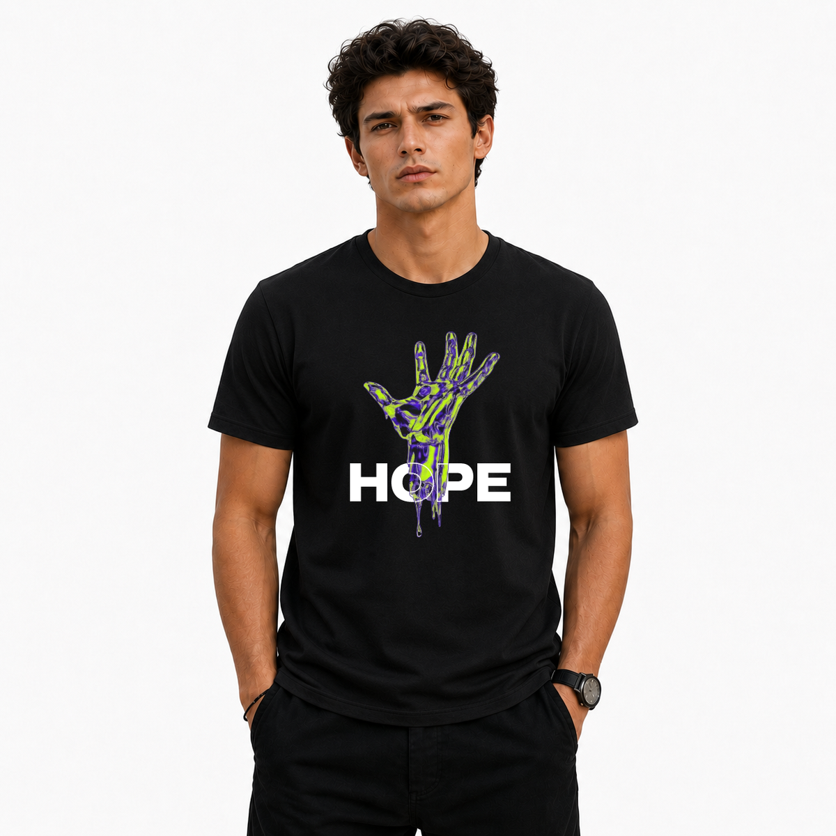 Men's Crew Neck t-shirt- Hope (170 GSM single jersey)