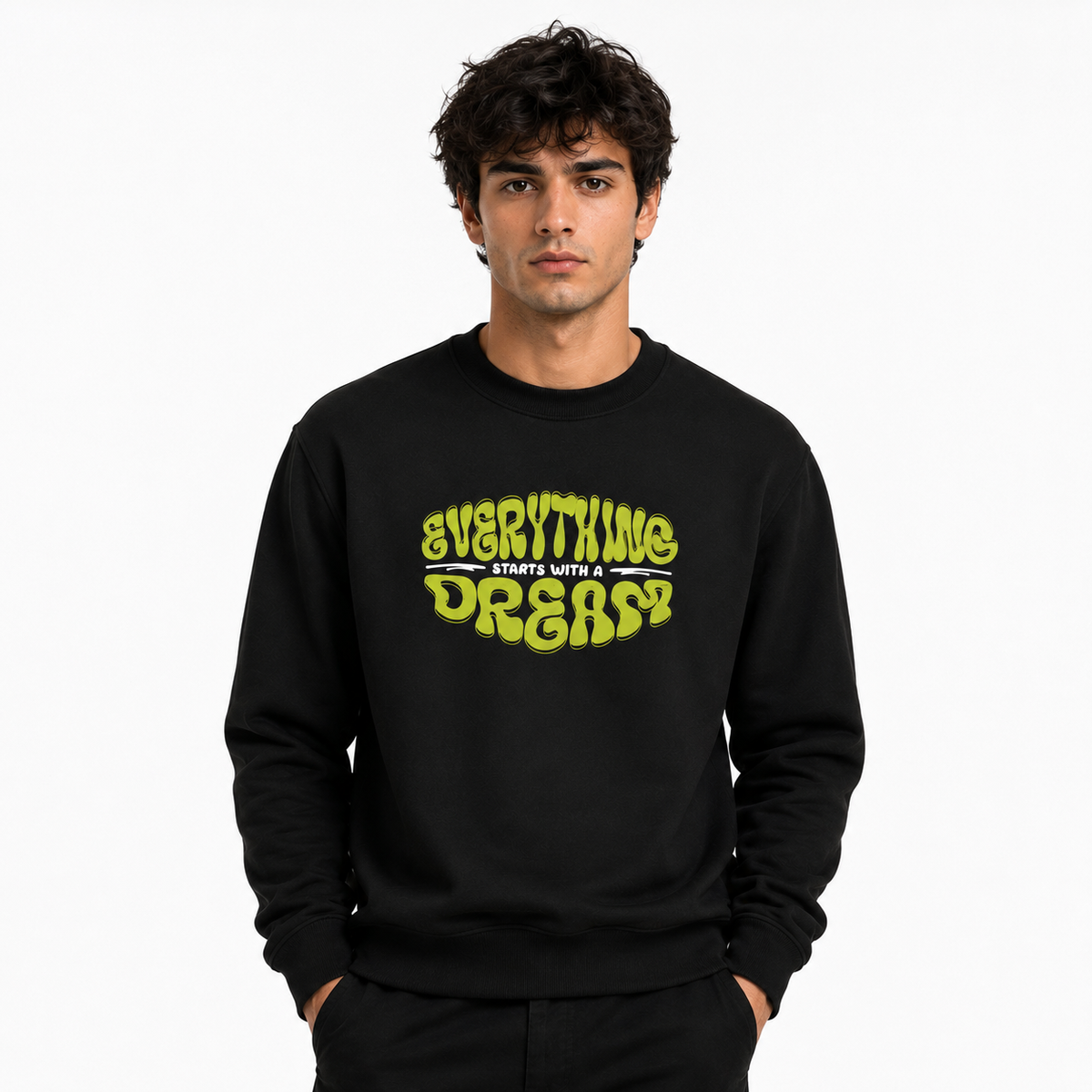 Men’s Graphic Print Round Neck Sweatshirt - 270 GSM