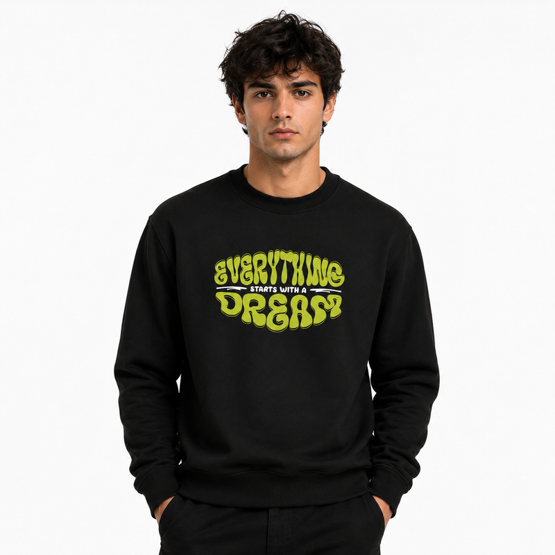 Men’s Graphic Print Round Neck Sweatshirt - 270 GSM