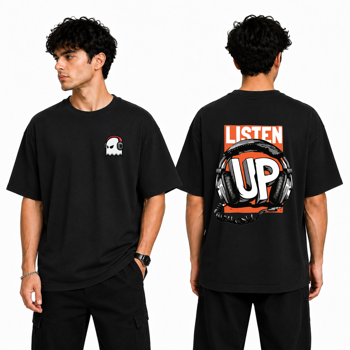 Men’s Oversized T-Shirt - Listen Up (225 GSM heavyweight fabric)