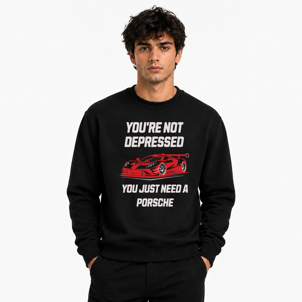 Men’s Graphic Print Round Neck Sweatshirt - 270 GSM