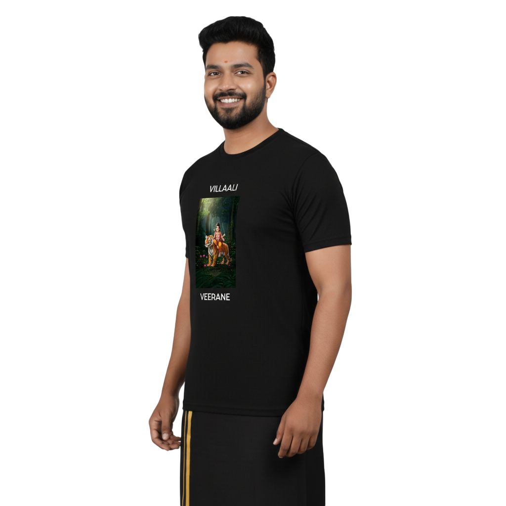 Men’s Graphic Print Round Neck T-Shirt- Ayyappan (170 GSM single jersey)