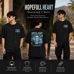Men’s Oversized T-Shirt - Hopeful Heart (225 GSM heavyweight fabric)