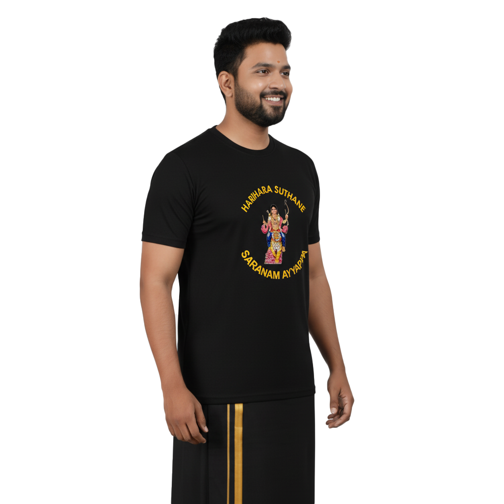 Men’s Graphic Print Round Neck T-Shirt- Ayyappan (170 GSM single jersey)