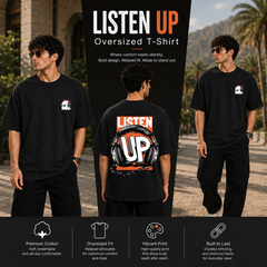 Men’s Oversized T-Shirt - Listen Up (225 GSM heavyweight fabric)