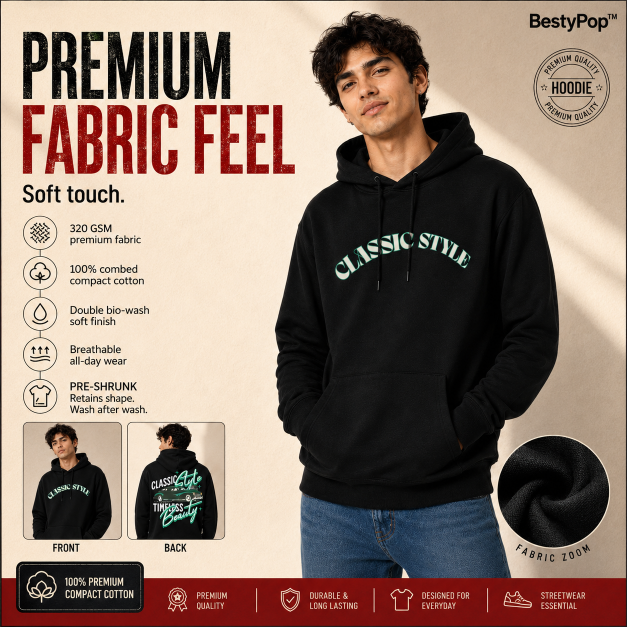 Men’s Hoodie - Classic Style (320GSM)