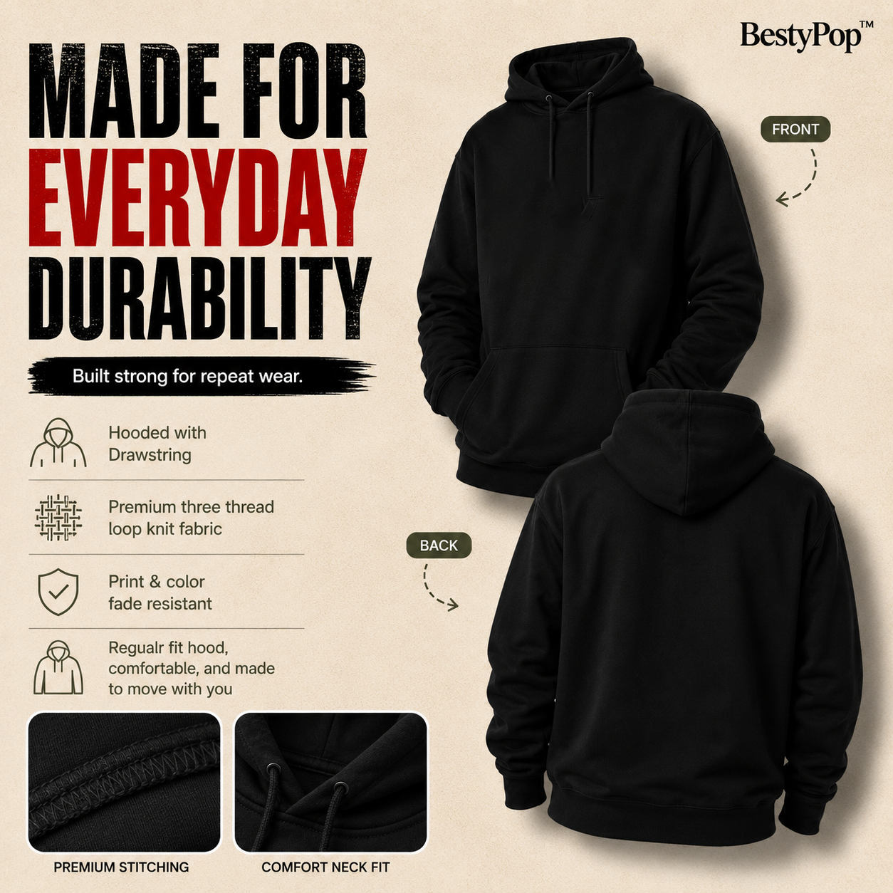 Girl’s Plain Hoodie