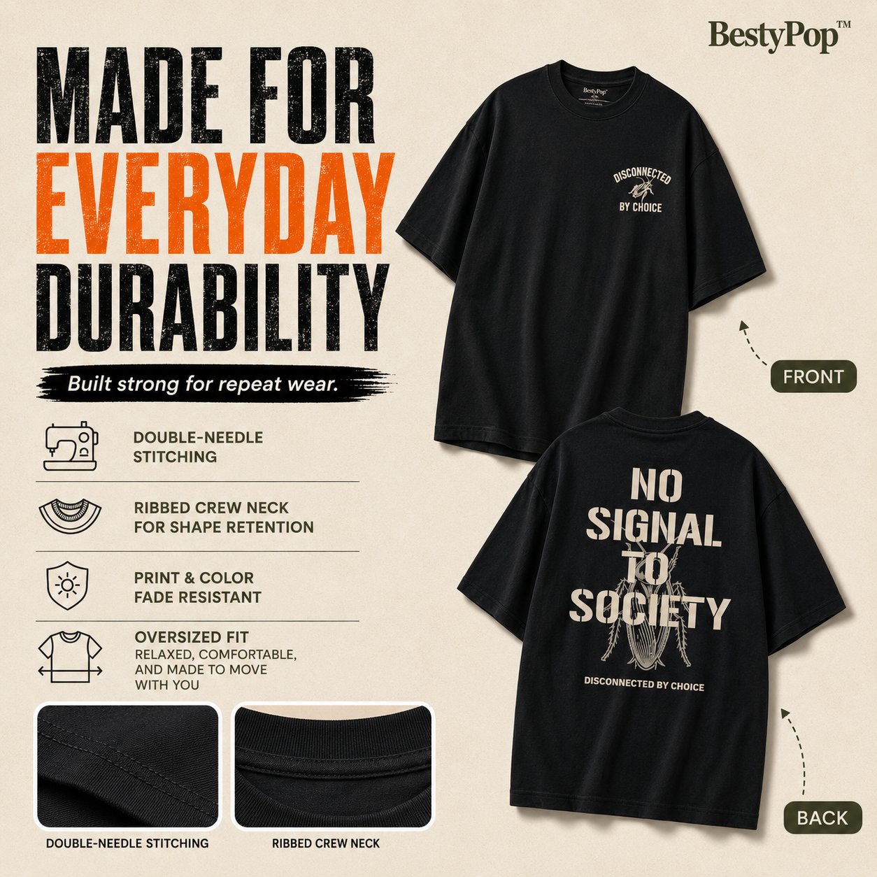 Men’s Oversized T-Shirt - Disconnected By Choice