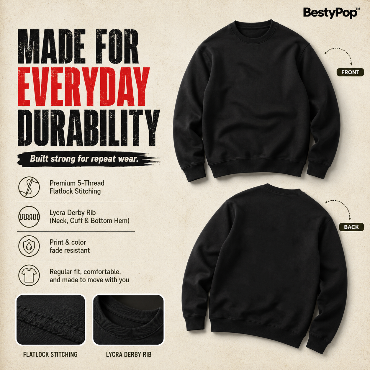Men’s Plain Round Neck Sweatshirt