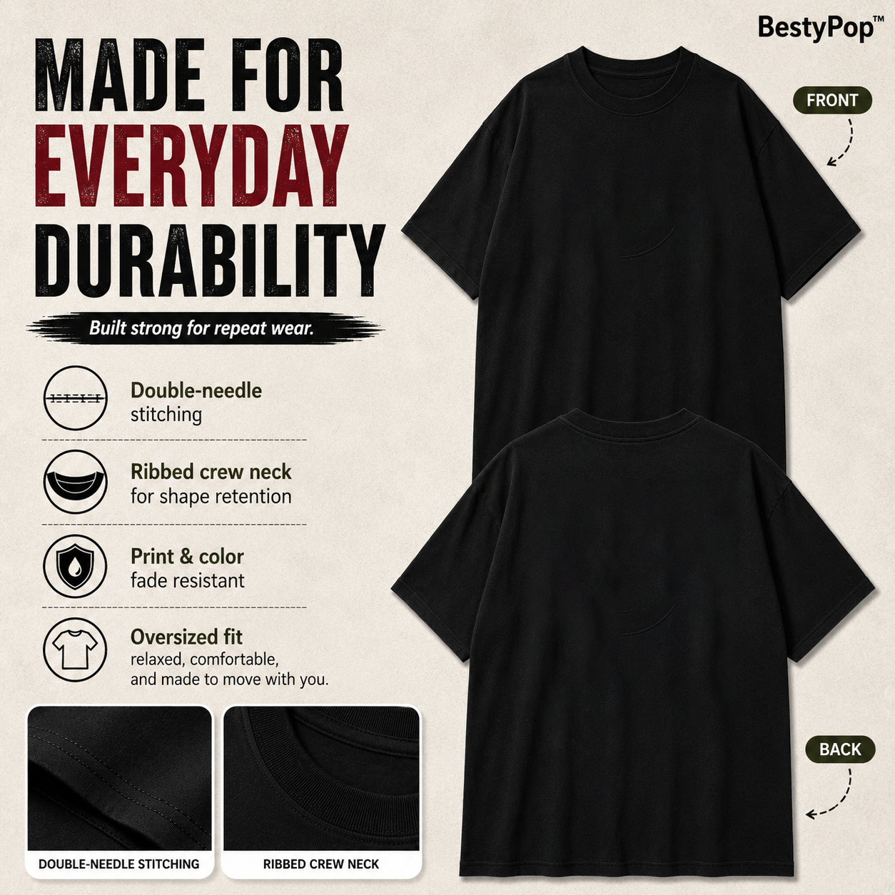 Men’s Oversized Plain T-Shirt