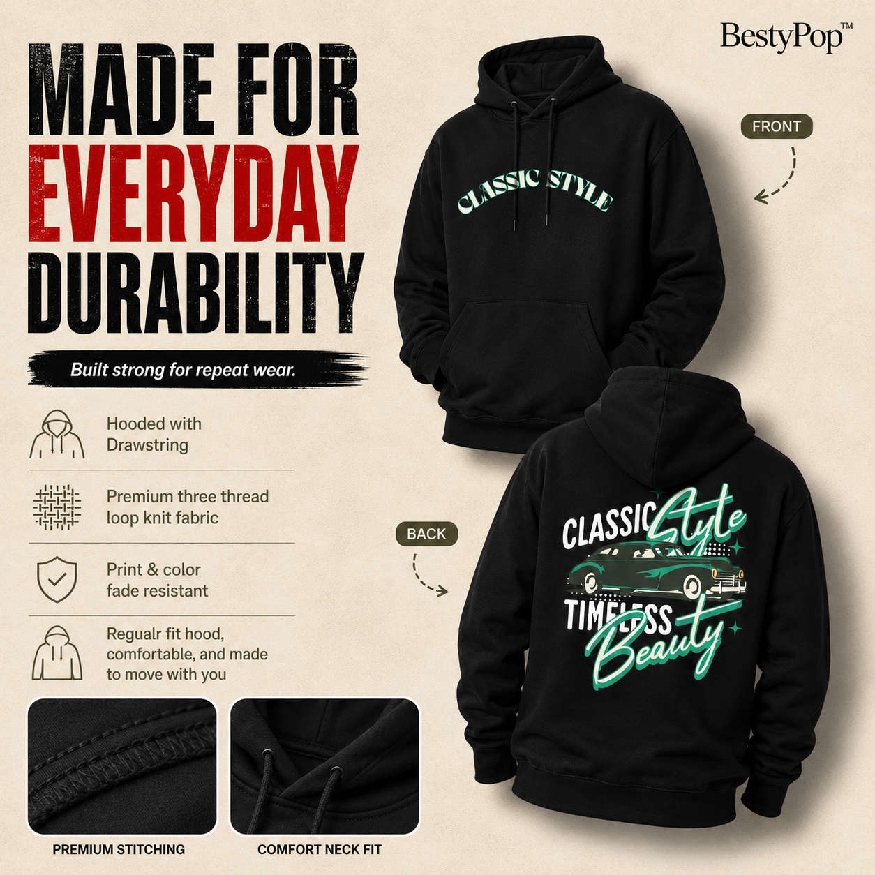 Men’s Hoodie - Classic Style (320GSM)