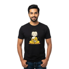 Men’s Graphic Print Round Neck T-Shirt- Buddha (170 GSM single jersey)