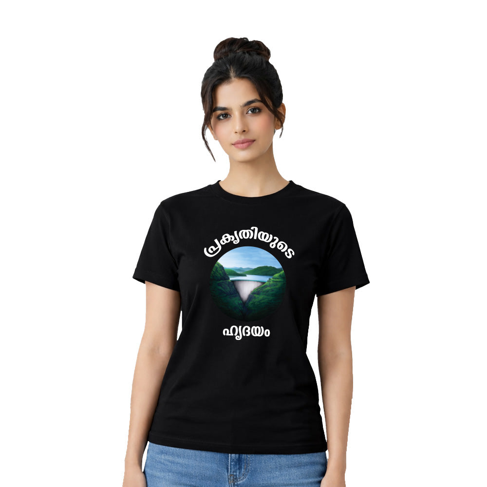 Women’s Graphic Print Round Neck T-Shirt-(170 GSM single jersey)